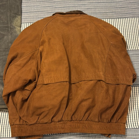 Adventure Bound | Vintage Leather Bomber Zipper Long Sleeve Jacket Coat - Picture 4 of 4